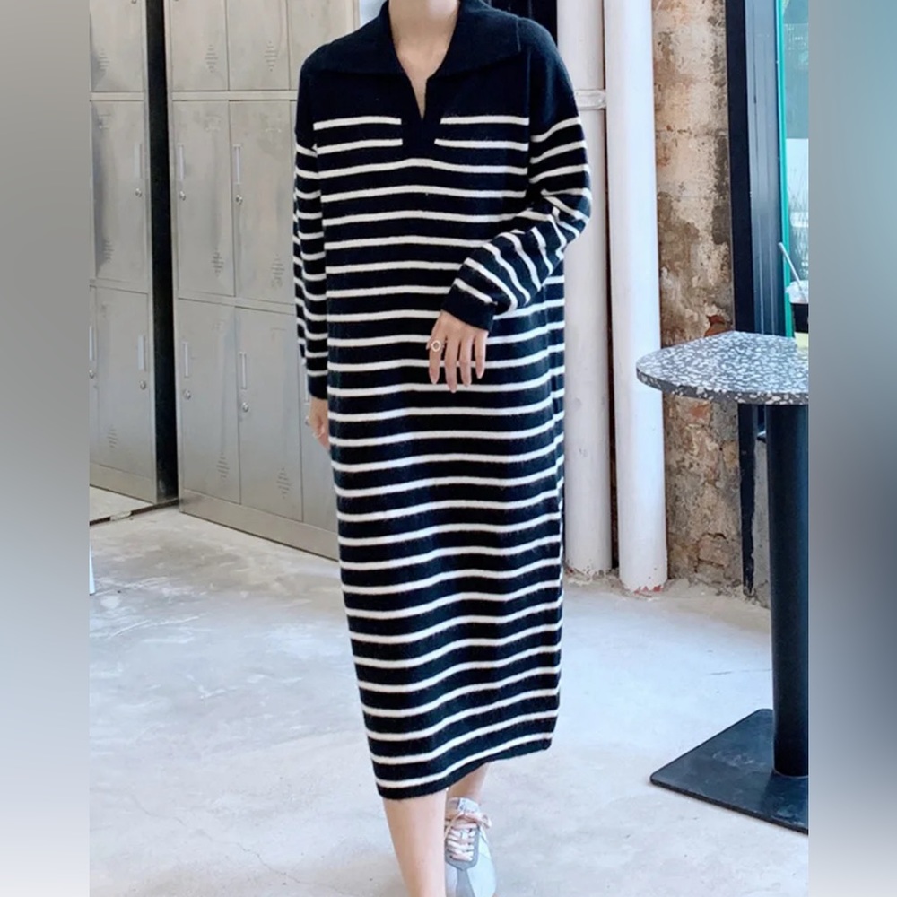 Striped Women Sweater Dress